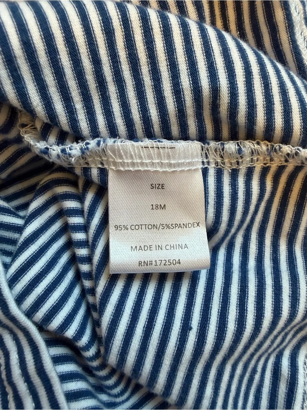 Stitchy Fish 18 mon Striped Navy & White Long-Sleeve with Navy Pocket Diaper Set
